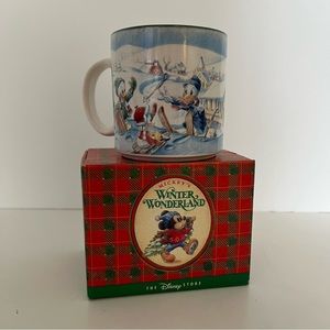 Vintage Disney Mug Mickey’s Winter Wonderland New in Original Box